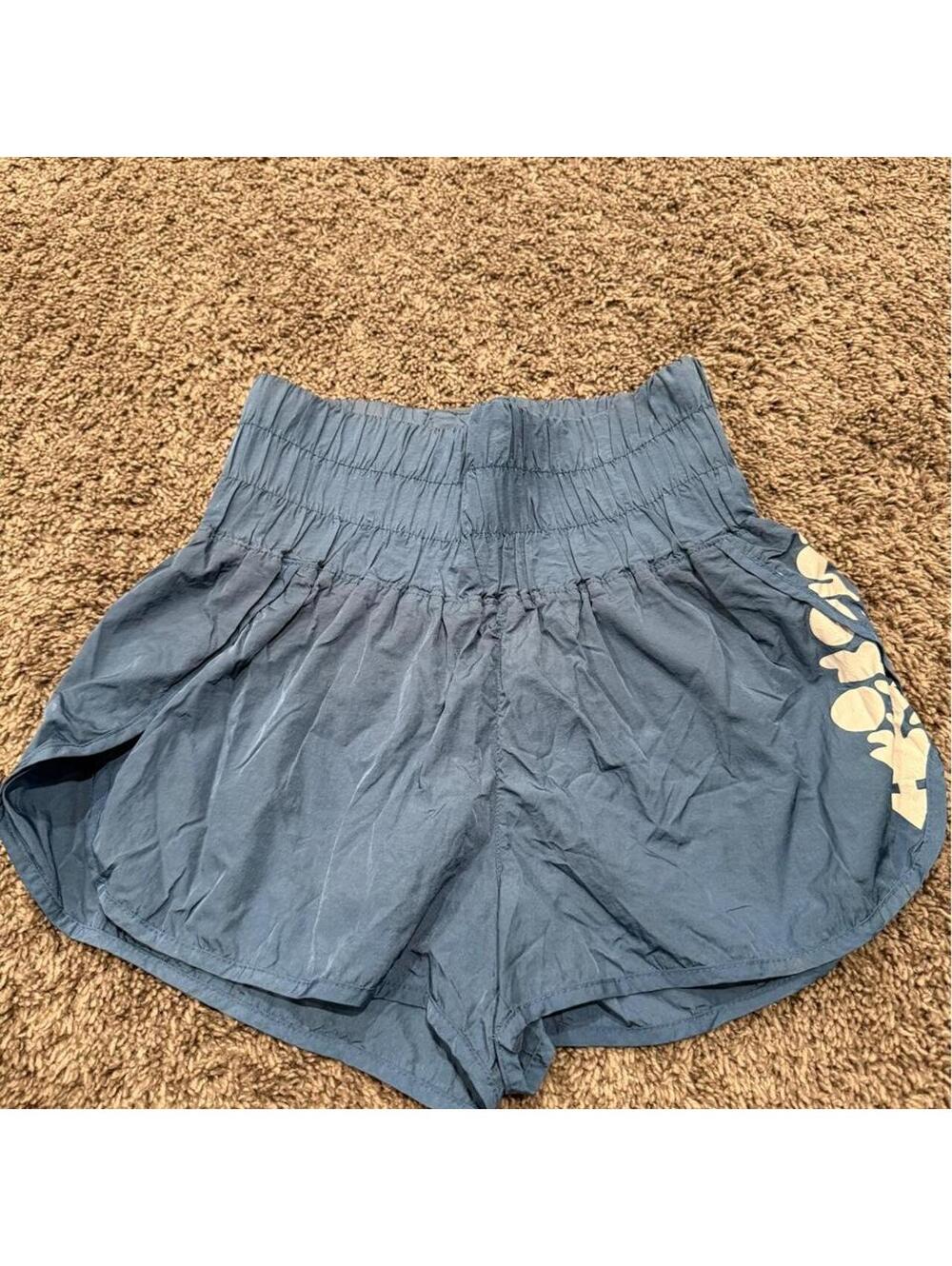 Free People Women's High Waist Blue Athletic Shorts